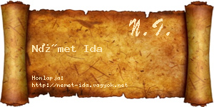 Német Ida névjegykártya